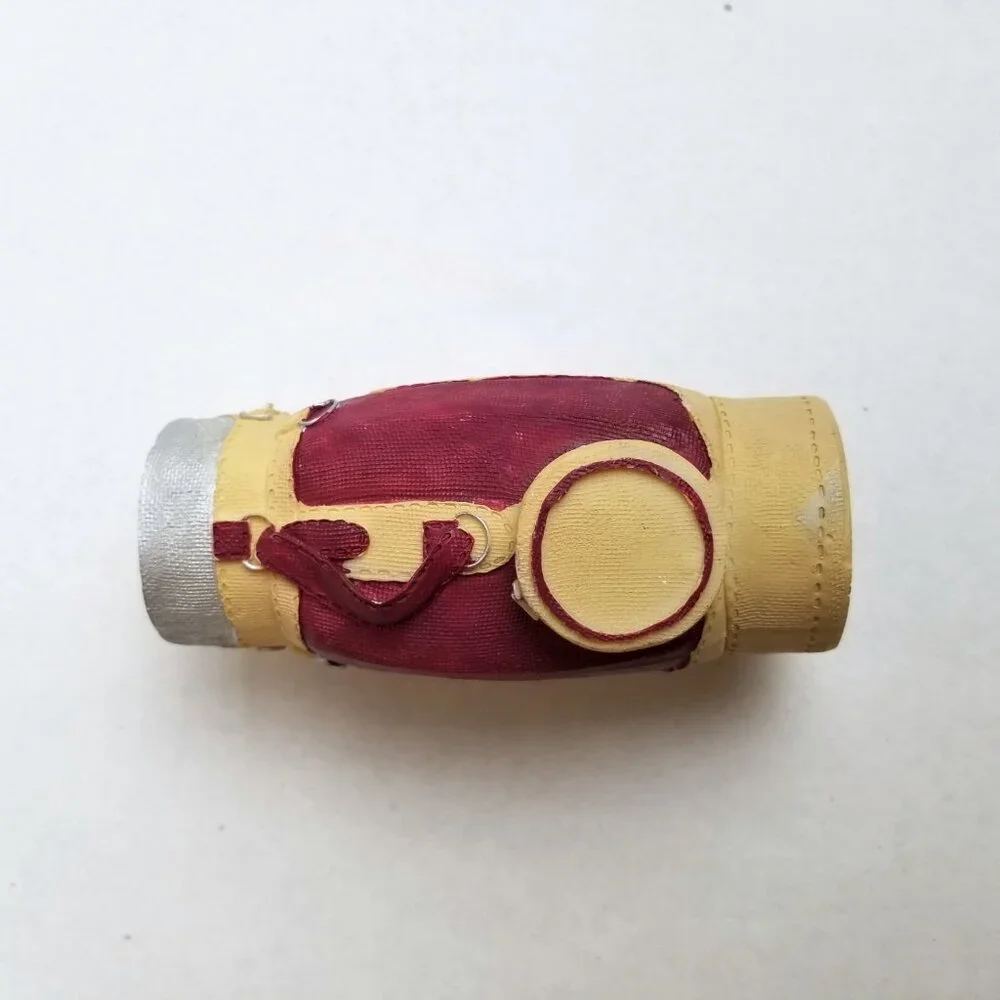 Vintage Golf Bag Pen Holder Loonco Burgundy Desk Collectible Decor